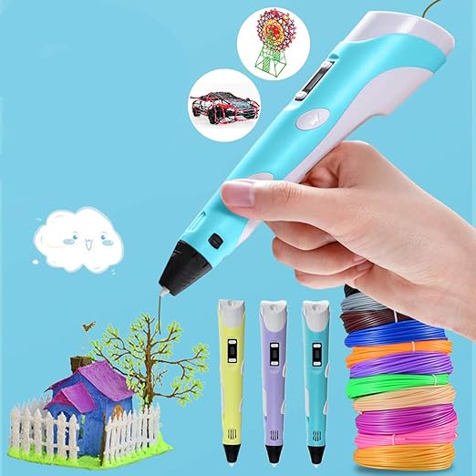 REES52® Second Generation 3D Pen for Kids/Adults/Children (3D-Printing Pen for 3D Drawing, Doodling, Arts, Crafts, Model Making) - 3D Pen with Display (Blue) REES52® Second Generation 3D Pen for Kids/Adults/Children (3D-Printing Pen for 3D Drawing, Doodling, Arts, Crafts, Model Making) - 3D Pen with Display (Blue)